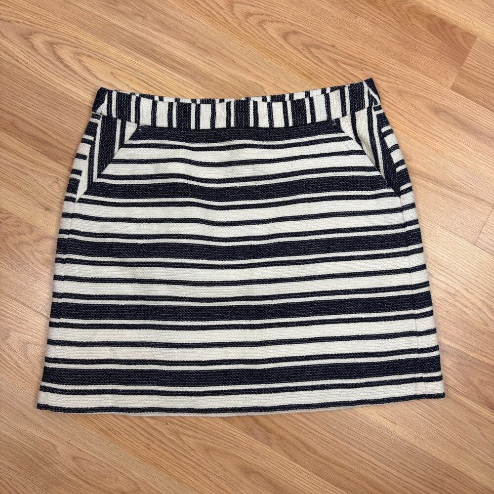 Banana Republic Chunky Stripe Nautical Skirt Blue White Preppy Classiccore 10